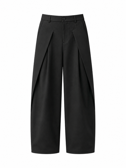 Pleated Wide-Leg Trousers