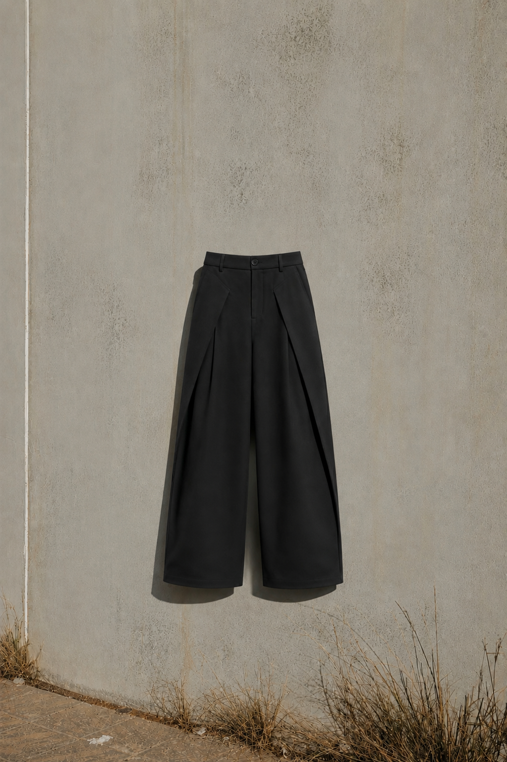 Pleated Wide-Leg Trousers